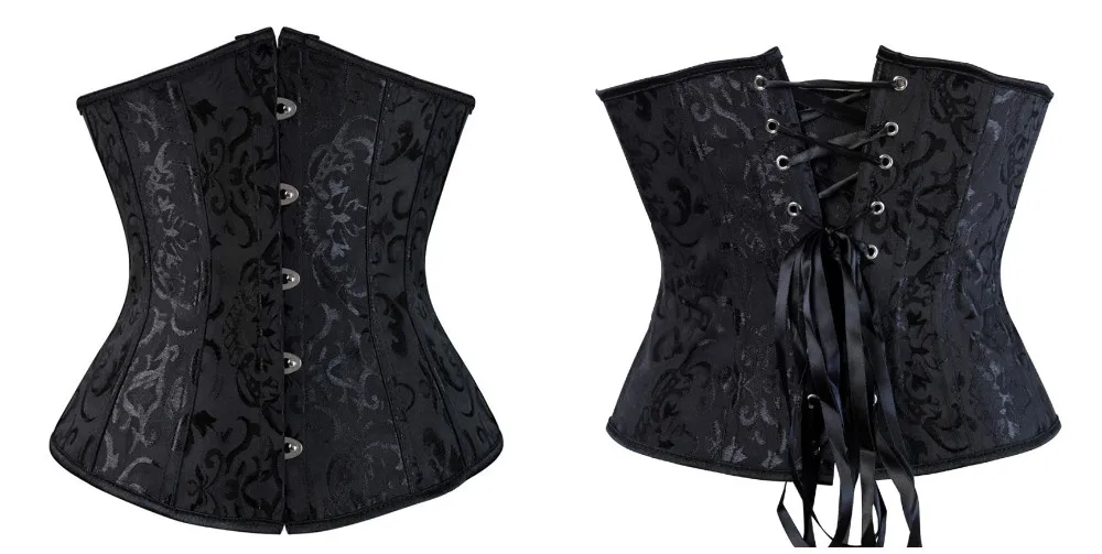 Women Gothic Sexy Underbust Corset 26 Steel Boned Waist Cincher