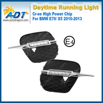 

LED Car Daytime Running Light 12V 5W*2 Cr High power 1100LM for BMW E70/ X5 10-13 DRL Xenon White Daylight Kit Fog Light Lamp