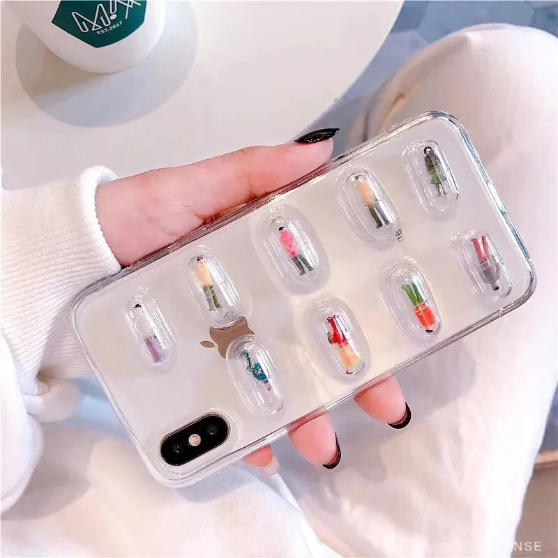 

Crystal shiny with sound Little man doll mobile phone box case for iPhone 8 8plus 6 6s 7 7P White cute case for iPhone 8 8p