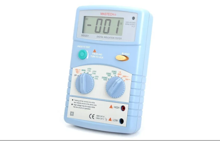 MASTECH MS5201 DIGITAL INSULATION TESTER 250V~1000V 2.5mA 2000M ohm ...