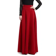 Длинная юбка макси пол Длина дамы Повседневное высокая талия юбки Для женщин красные, черные Saias Longa Femininas Формальные Jupe Femm 4XL