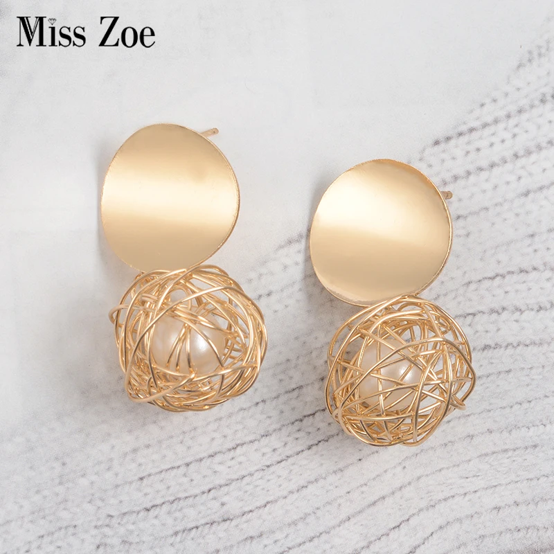 

Gold Sequins Ball Earrings for Women Fashion Cool Punk Party Wrapped Bead Drop Earrings Modern Statement Ear Jewelry Gift