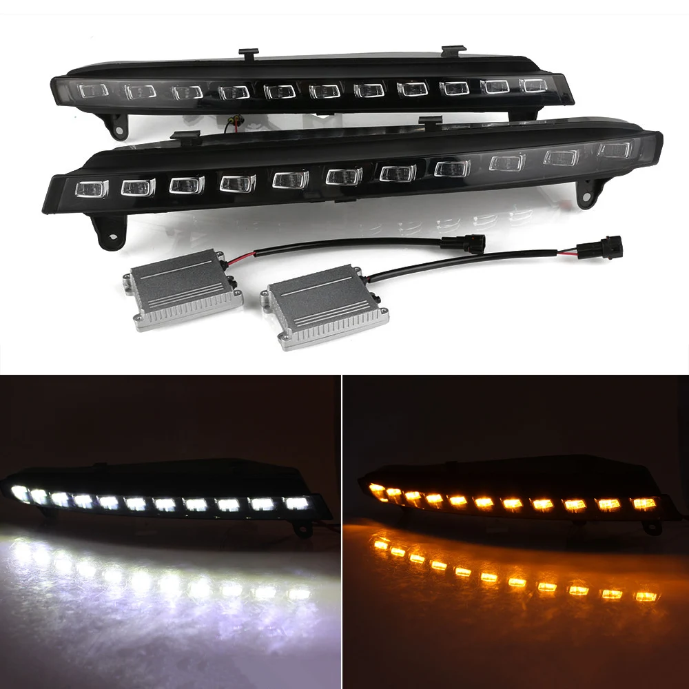 

For Audi Q7 2006-2009 Car Light Assembly Auto LED DRL Driving Daytime Running Light Driving Lamp White Yellow D35