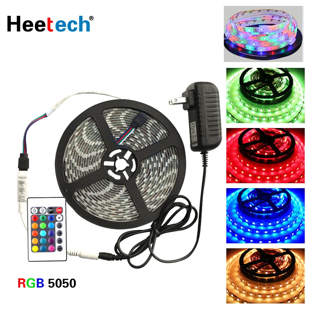 DC 12 V RGB Светодиодные ленты света 5050 5 M светодиодный свет Водонепроницаемый гибкие диода лента теплый белый/синий/зеленый/красный в полоску