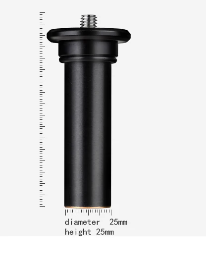Многофункциональная алюминиевая портативная короткая центральная колонка, высота 105 мм и диаметр 25 мм, 22 мм подходит для различных штативов камеры - Цвет: 25mm