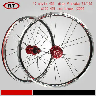 Top 2017 new Original RT A100 20 inch 451 /406 folding bicycle wheel Perrin BMX  cassette disc/V brake hub bearing Super light 1290G 8