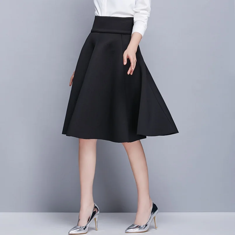 2017 Women Brief Elastic High Waist Skirt Ladies Solid Skirt A Line ...