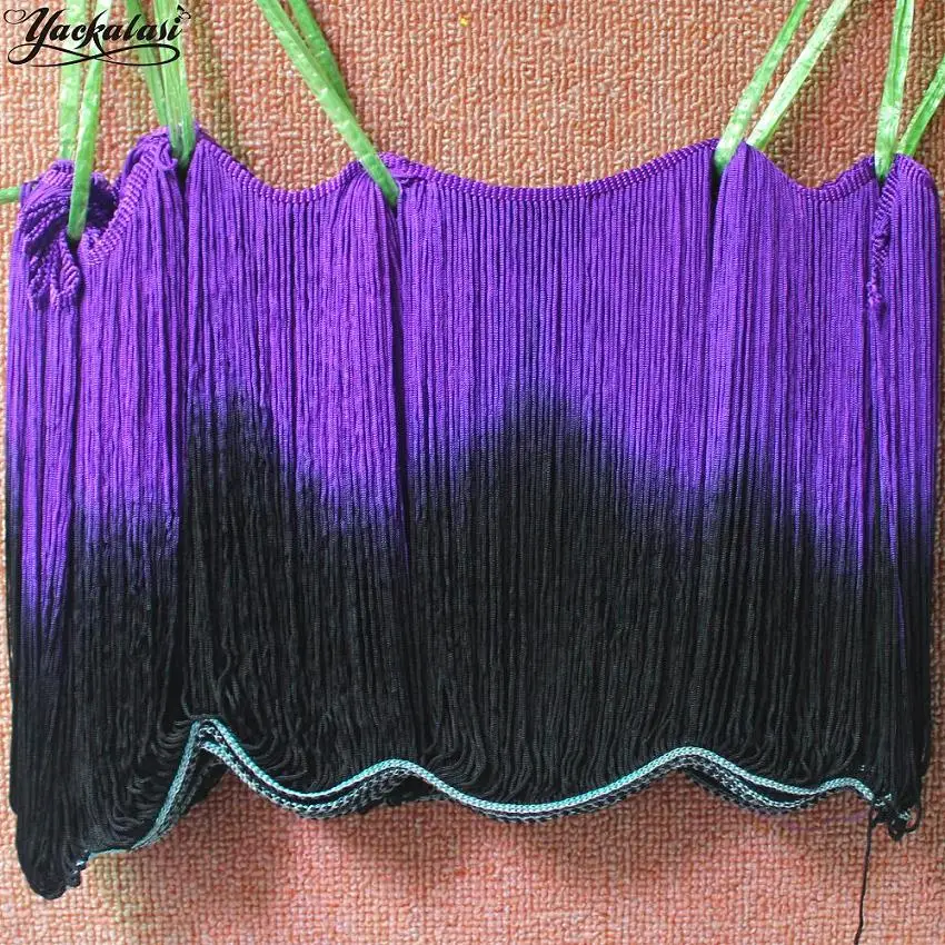 Латинская бахрома с кисточками Dip Dye Ombre Chainette Fringes 3 Yds Dance Macrame Tutu Trimming вискозное шитье кружевная отделка Samba 25-30 см