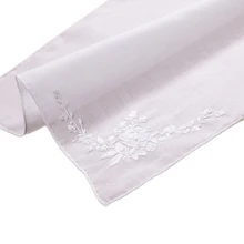 S005-W: 120 шт., нежные хлопок, ручная вышивка, белые розовые носовые платки