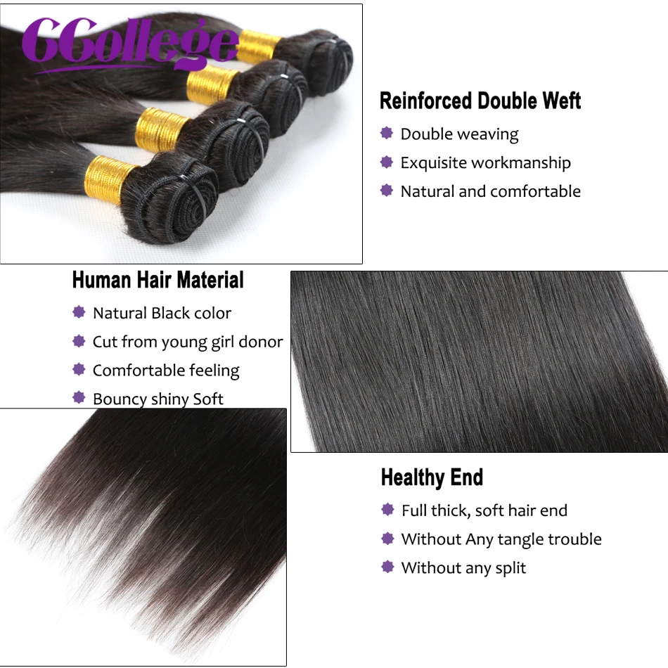 CCollege Straight Bundles With Closure 50g Brazilian Hair Weave Bundles With Closure Human Hair Bundles Non Remy Hair Extensions CCollege Straight Bundles With Closure 50g Brazilian Hair Weave Bundles With Closure Human Hair Bundles Non Remy Hair Extensions
