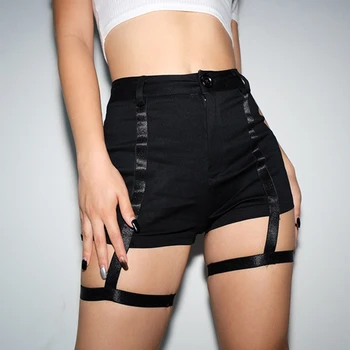 black high waisted hot shorts