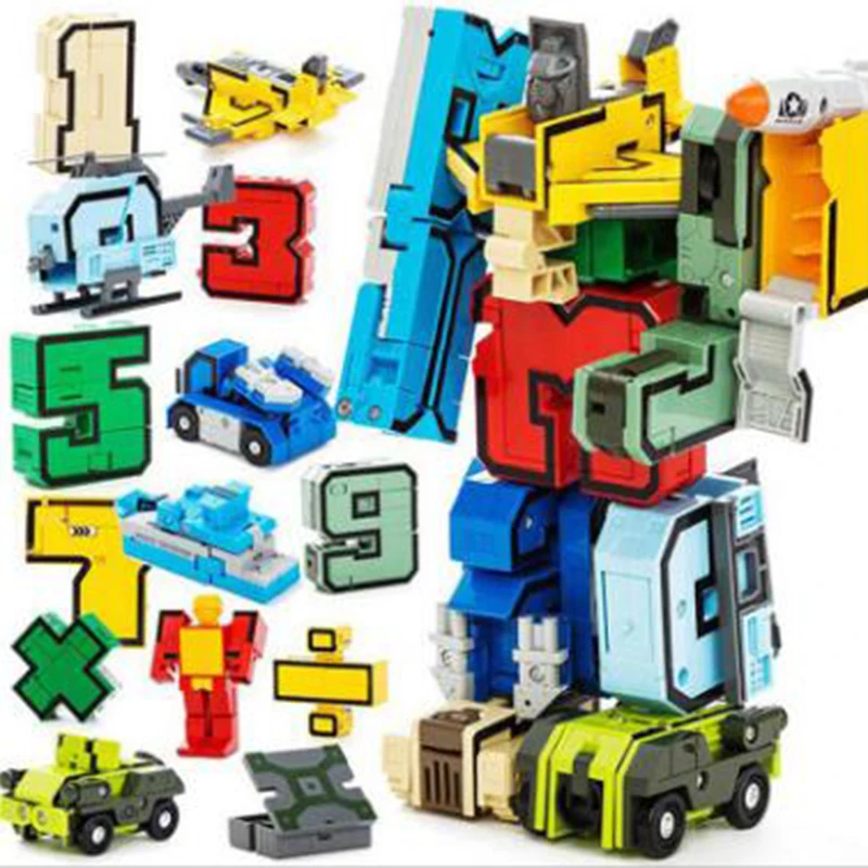 

Creative Magic Number Transformation Robot Toy Digital Deformation Robot Building Blocks Numbers Robots Action Figures