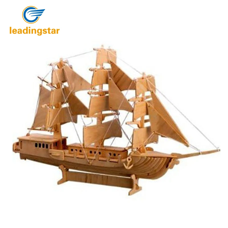 

LeadingStar 3D European Sail Boat Model Wooden Puzzle Educational Jigsaw Toy for Children Intelligence Development Gift Toys