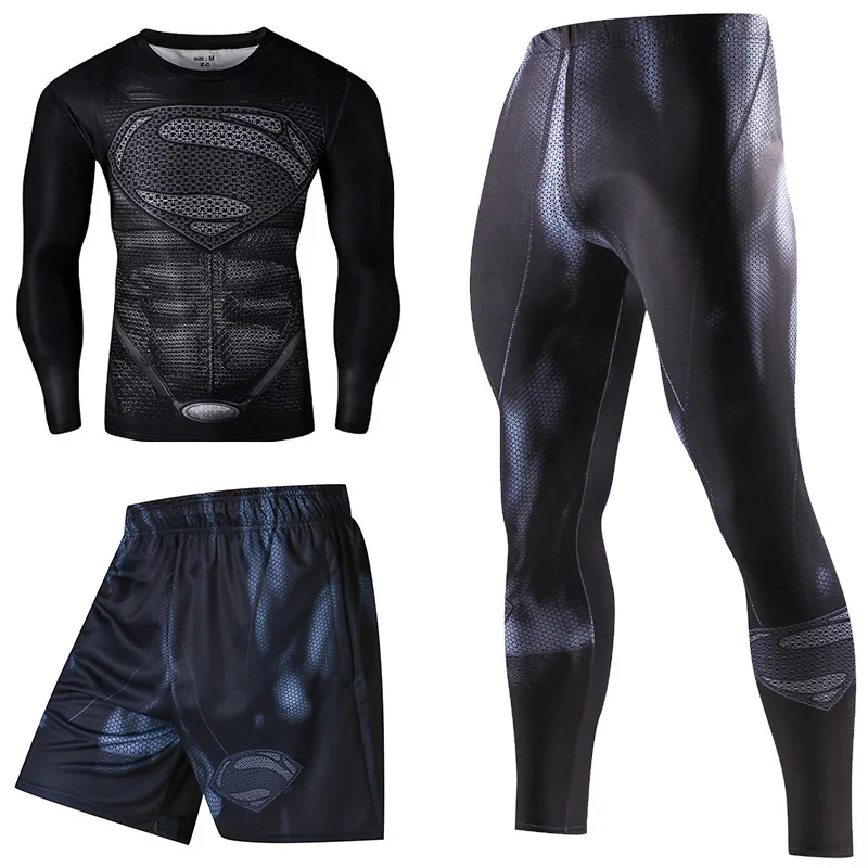 Superhero Compression Tracksuits Men's Sport Suit Quick Dry Running sets Clothes Sports Joggers Training Gym Fitness Man Set Superhero Compression Tracksuits Men's Sport Suit Quick Dry Running sets Clothes Sports Joggers Training Gym Fitness Man Set