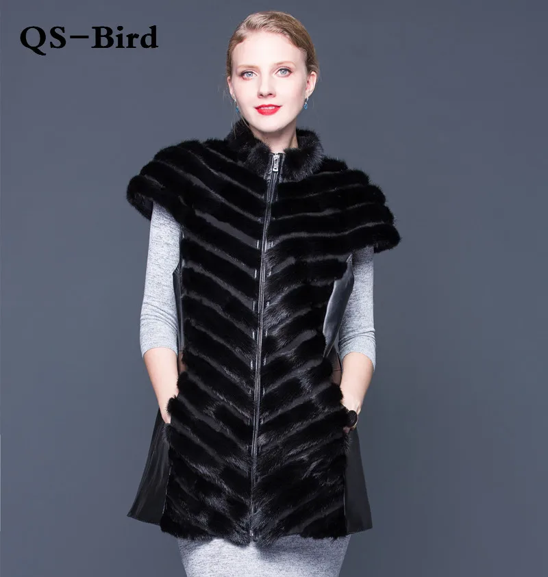 Fashion Women real Fur Vest Mink Fur Vests Full Pelt Winter Mink Fur