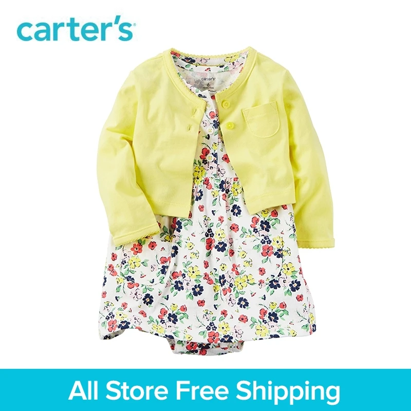 

Carter's 2pcs baby children kids Yellow Bodysuit Dress Sets 121H351,sold by Carter's China official store