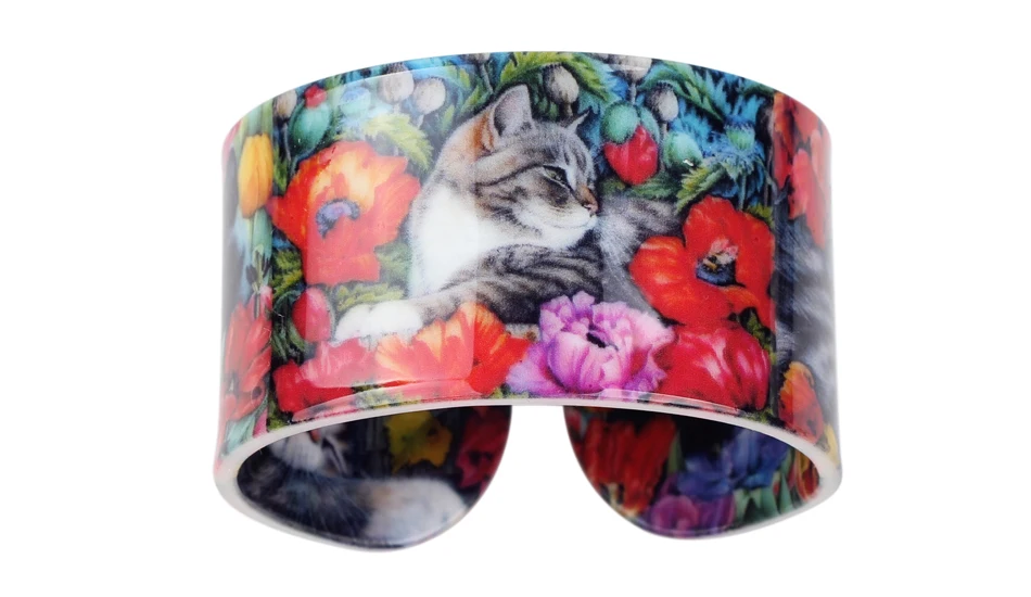 Bonsny Пластиковые Красочные элегантные кошачьи браслеты с котенком браслеты модные ювелирные изделия для женщин девушек аксессуары для животных