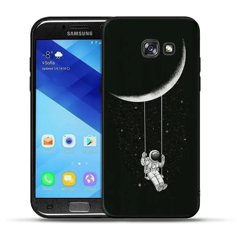 Черный матовый чехол для телефона Samsung Galaxy A3 A5 A6 A7 A8 2016 2017 Plus 2018 силиконовые чехлы с