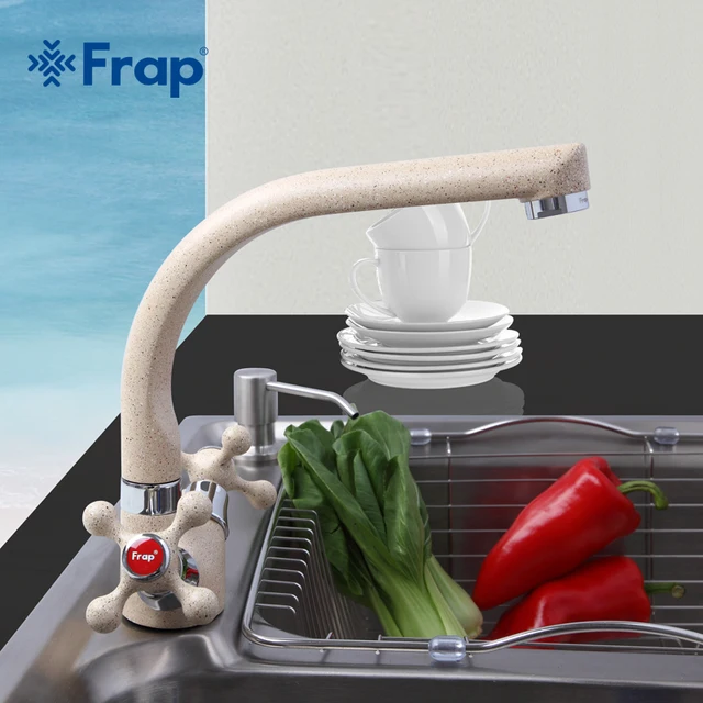 Frap НОВАЯ Многоцветная Окраска Распылением Кухонный Кран Холодной и Горячей Воды Смеситель Двойной Ручкой 360 Вращение F5408-7/8/10/21/22