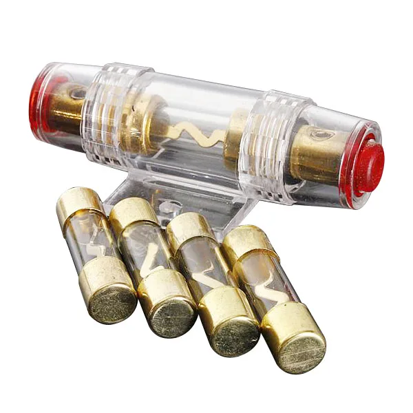Special Price TOYL Car Vehicle AGU Fuse Holder Power Cable Amplifiers 4/8 Gauge + 4Pcs 100AMP Fuses