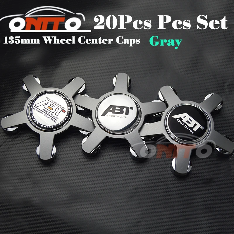 

Good quality 20pcs 135MM 5claw black /gray base wheel center Cover for Car Logo Badge Emblem Car Auto wheel hub caps