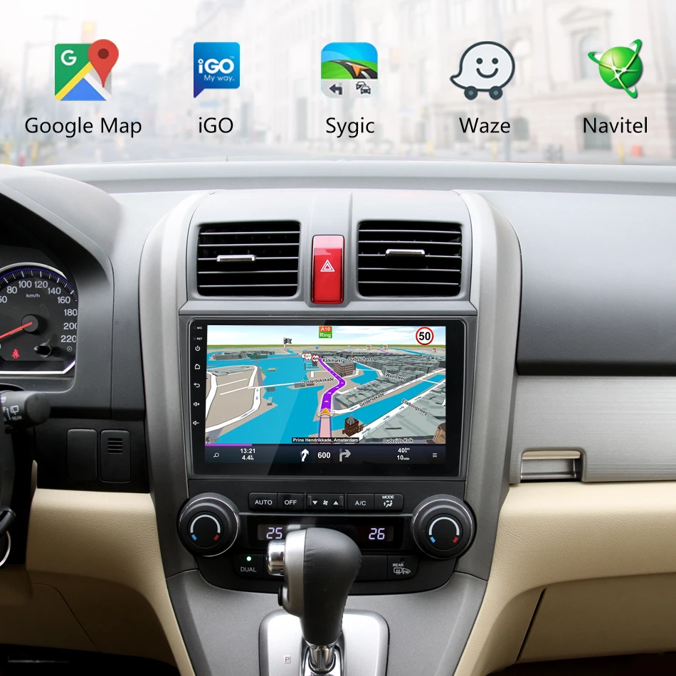 Best Jansite 9" Car Android Radio for Honda CRV CR-V 2007 2008 2009 2010 2011  Multimedia player Navigation GPS 4G WIFI IPS screen 12