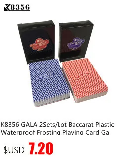 K8356 100Set/Lot Wholesale Texas Hold'em Plastic Playing Cards Waterproof Frosting Poker Card Pokerstar Board Game 2.48*3.46inch