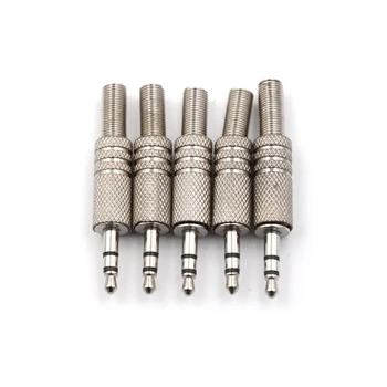 

3.5mm 5pcs/lot Plug Connector 3 Pole Male Audio Plug Welding Head Stereo Dual Headphone Jack With Spring Connetor