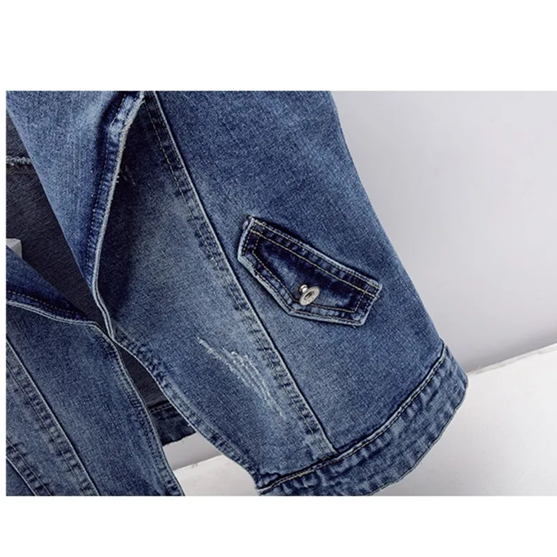 Весенне-осенняя женская короткая джинсовая жилетка, куртка, корейский Костюм, воротник, без рукавов, джинсовая куртка, большой размер, Повседневная джинсовая жилетка 4XL