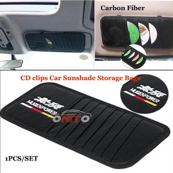 

Car Sunshade Storage Bags 1PCS/SET For Mugenpower New Logo For Honda Toyota Mazda Car accessorie Carbon box CD Clips Car-styling