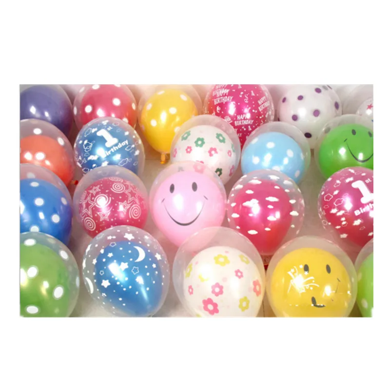 

BINGTIAN Fee for delivery 10 pieces / many two layer latex balloon birthday party decoration point latex toy balloon wholesale