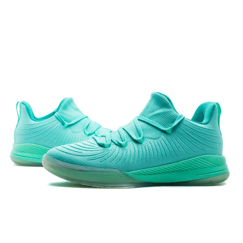 blue and green basketball shoes