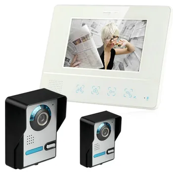 

Hot 7 Inch Video Door Phone Doorbell Intercom Kit 2-cameras 1-monitor Night Vision