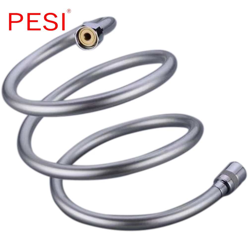 

High Pressure Shower Hose 150/200cm PVC Shower Tube Flexible Gold Bathroom Hose Plumbing, Explosion-proof,Black or Silver.