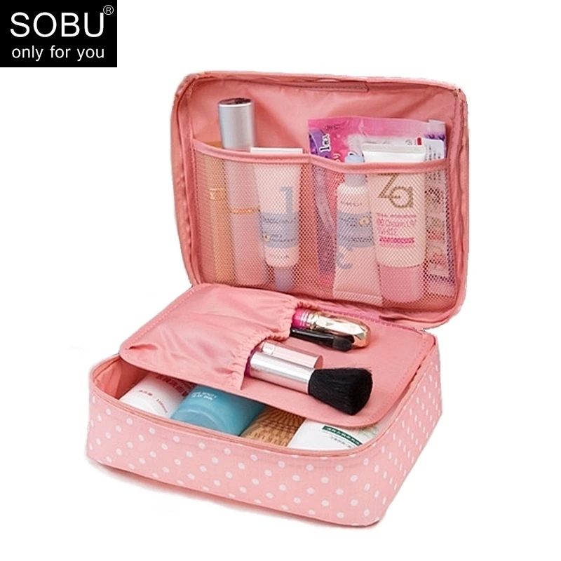 SOBU Waterproof Portable Zipper Cosmetic Bag dot beauty Case Make Up Tas Purse Organizer Storage Travel Wash Pouch K1049