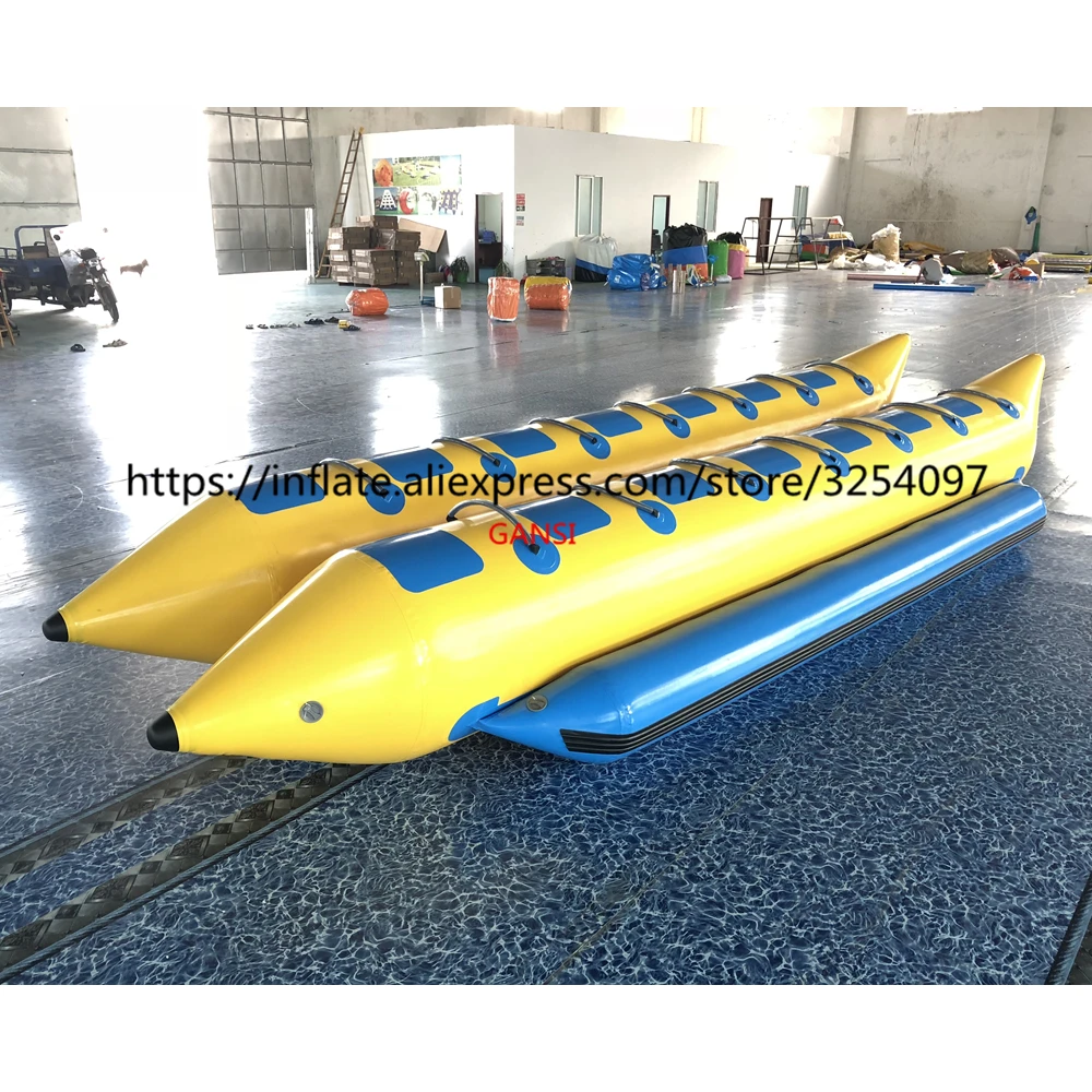 Water Sport Double Tube Inflatable Sea Banana Boat 6X2.04M Inflatable Flying Banana Boat For Aqua Games