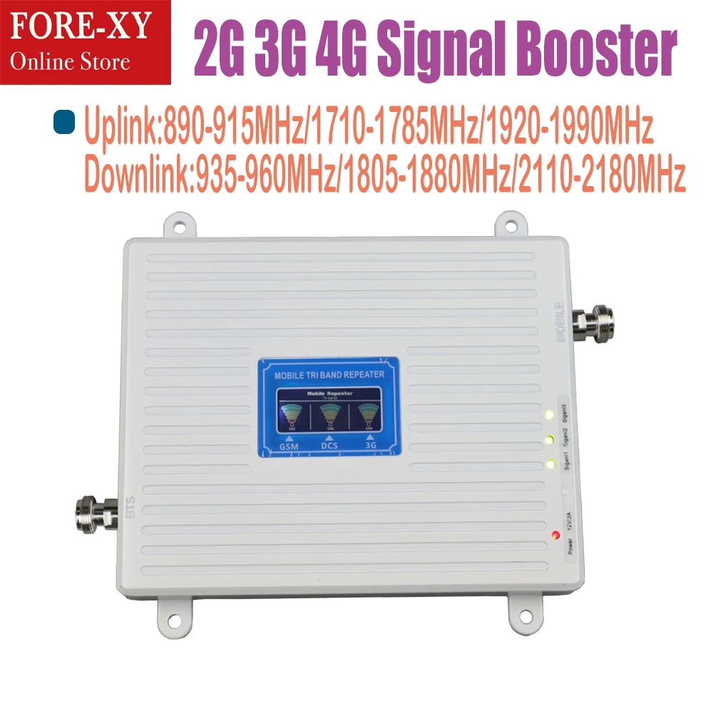 

2G 3G 4G Triple band Cell Phone Signal Booster 70dB GSM 900 LTE 1800 2100 mhz Mobile Cellular Signal Repeater 4g lte repeater