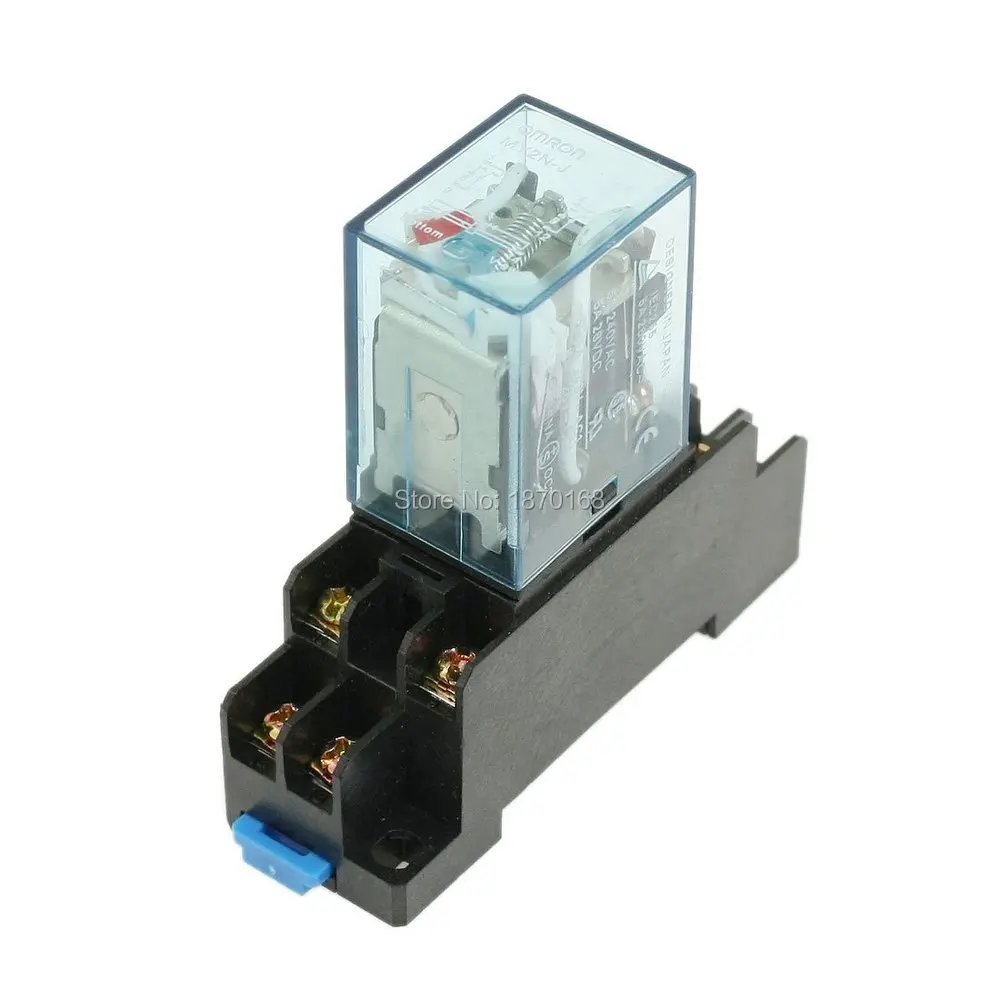 

MY2N-J AC 220 V Coil tujuan umum estafet, DPDT 8 Pin 5A 240VAC / 28VDC w Socket dasar