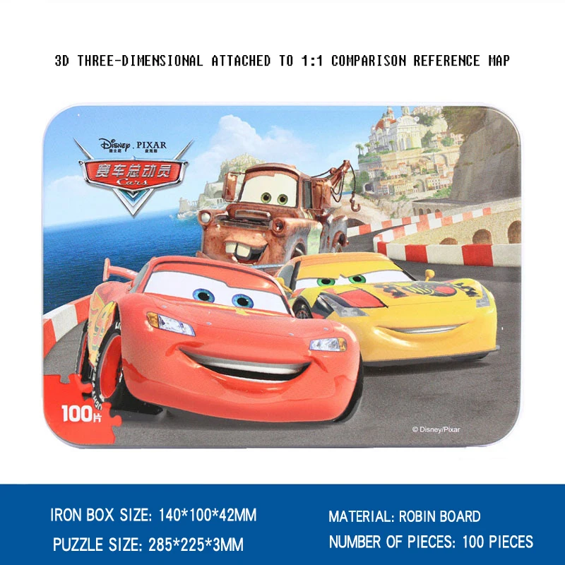 Disney мультфильм анимация pizzles 2018 детей подарки 100 шт. автомобили олова паззлы одежда для малышей Пазлы игрушки