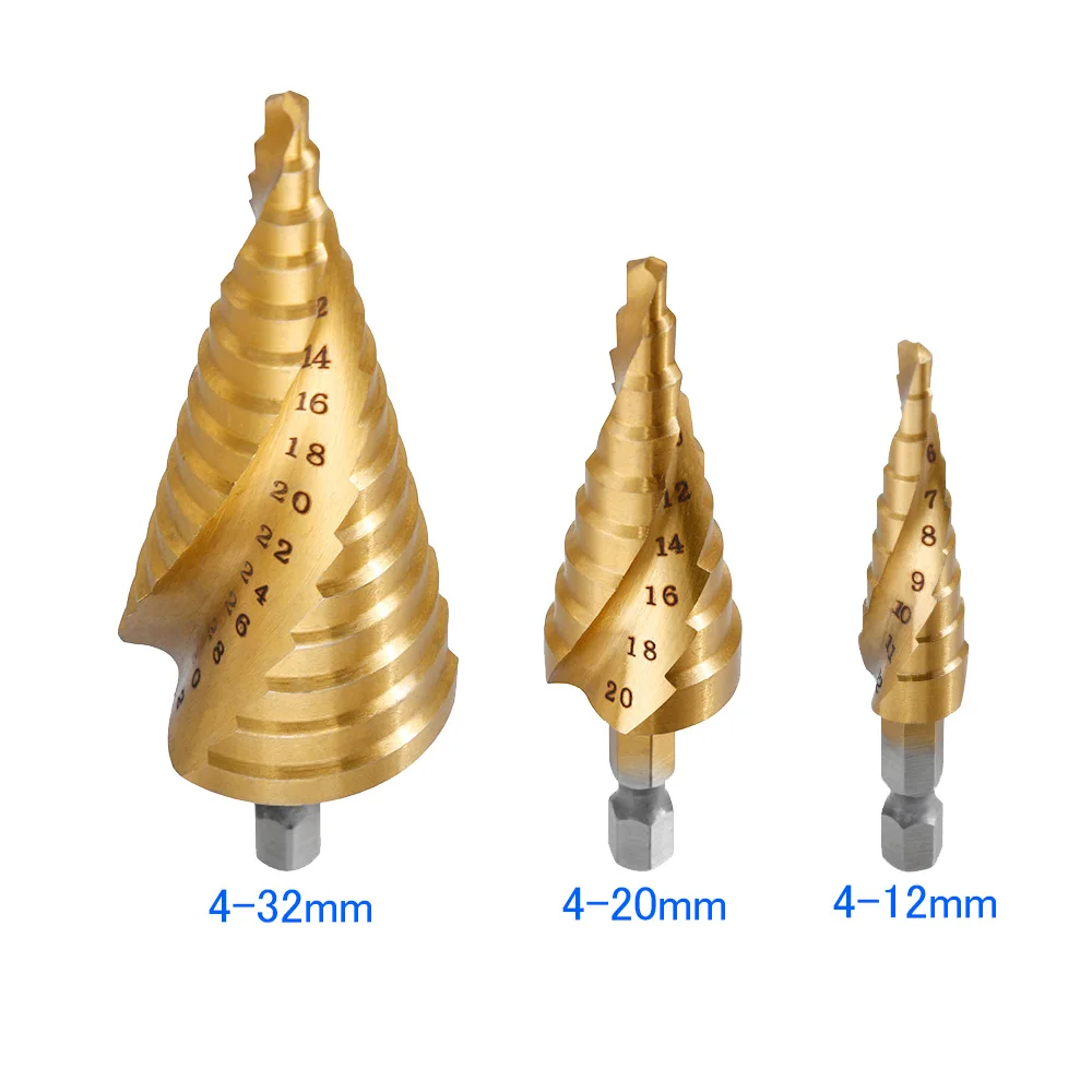3 предмета, на возраст от 4 до 12 лет/20/32 мм HSS Спиральная рифленая центровочное сверло карбида вольфрама с покрытием Алюминий Мини-дрель аксессуары Титан шарошечное буровое долото с резьбовой головкой, инструменты
