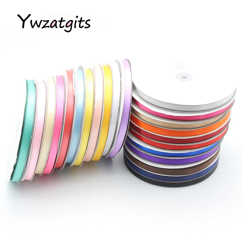 

SALE! ywzatgits 100y 6mm/10mm Solid Color Satin Ribbon DIY Bow Craft Decor Party Gift Wrapping Scrapbooking Materials 040007122
