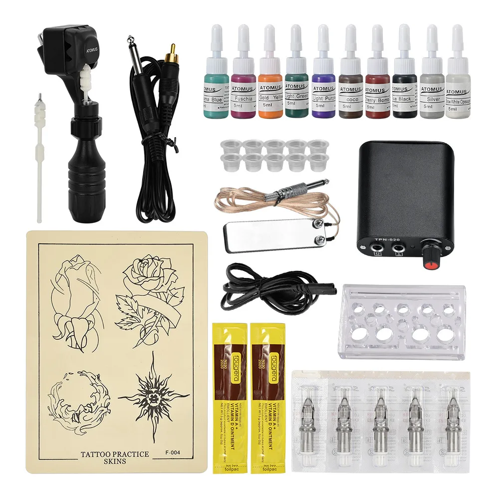 

Tattoo Completed Set Shell Machine Tattoo Machines Practice Color Set Maquina De Tatuar Kit Completo Kit Para Tatuar