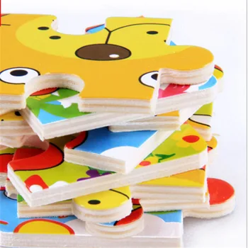 

9Pcs/Set Kids Toys Wood Puzzle Baby Early Learned Intelligence Cartoon Animal Jigsaw Kindergarten Education Puzzle Toys For Kids