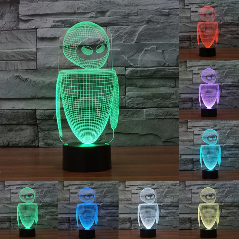

7 Color change Robot 2 nightlight 3D lamp colorful touch LED lamp children bedroom lamp emotion LED Light Gift IY803541