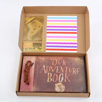 

Adventure album diy retro kraft scrapbooking tether loose-leaf album album gifts for children
