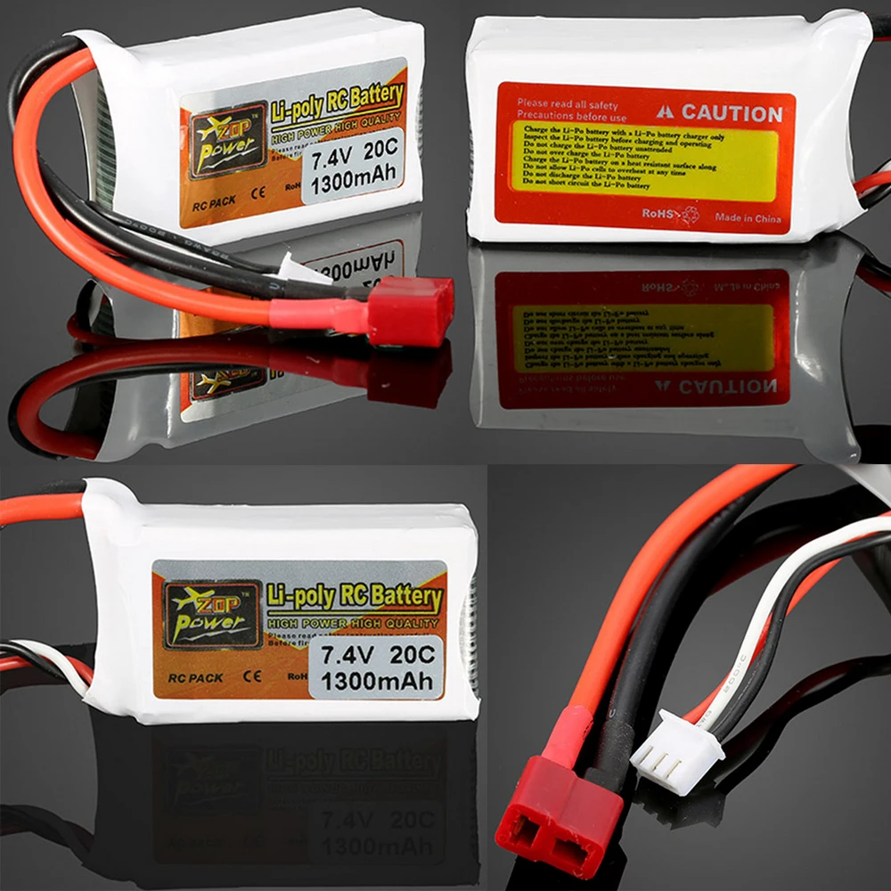 

1pcs ZOP Power 7.4V 1300mah 20C Lipo Battery T Plug For RC Drone Models Helicopters Airplanes Cars Boat Batteria