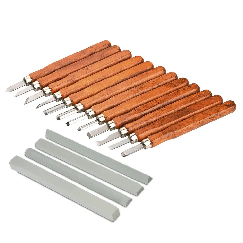 

16 Pieces Wood Handle Carving Chisels Tools with Whetstones