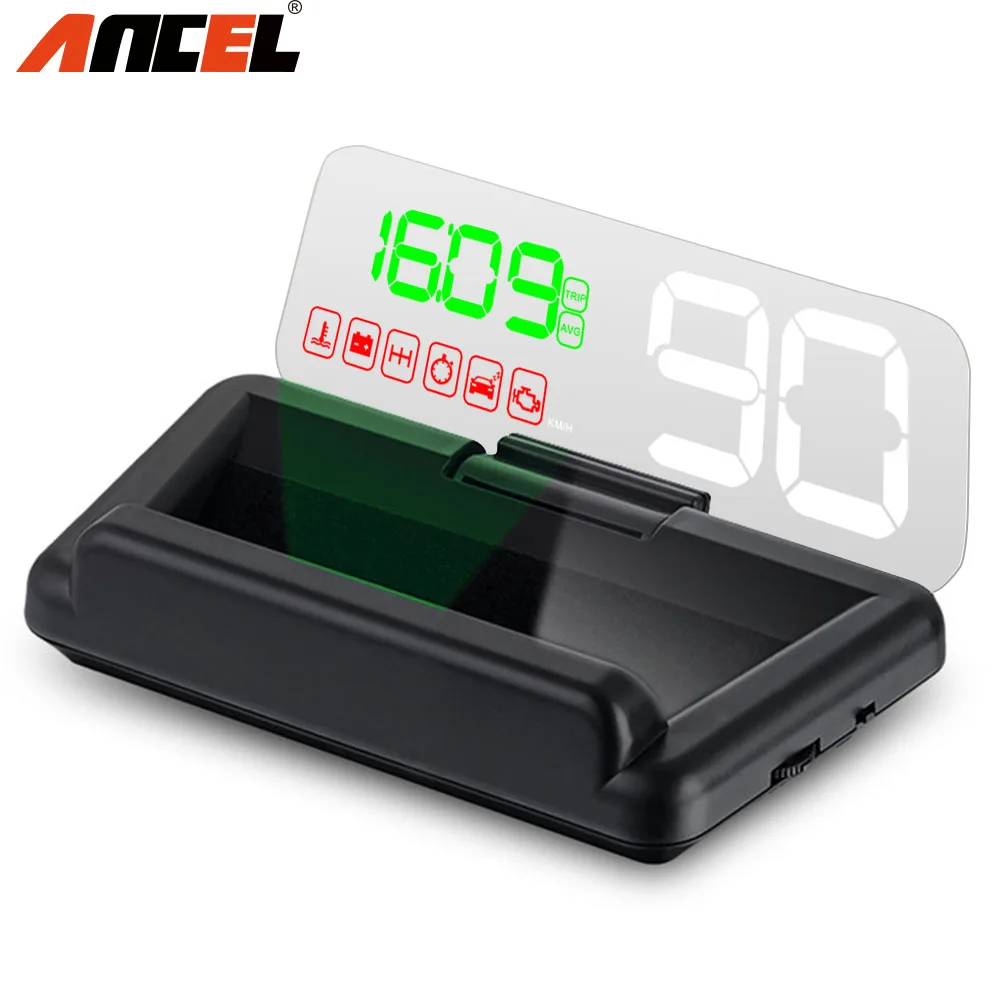 

Ancel C500 OBD2 Car HUD Head Up Display Enhanced Speed RPM Water Temperature Fuel Consumption Voltage Time Display Head-up OBD 2