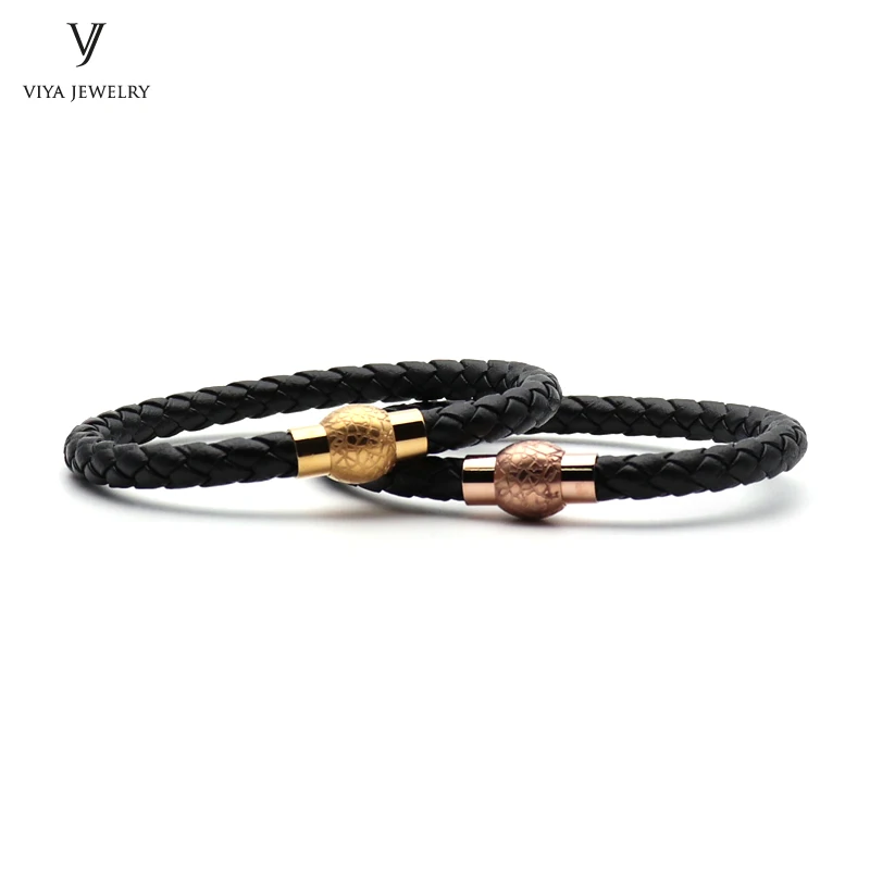 Colorful Braided leather bracelet With Magnet Lock Hardware Magnetic Closure Women Leather Bracelet Best Friendship Gift Has Box(126)