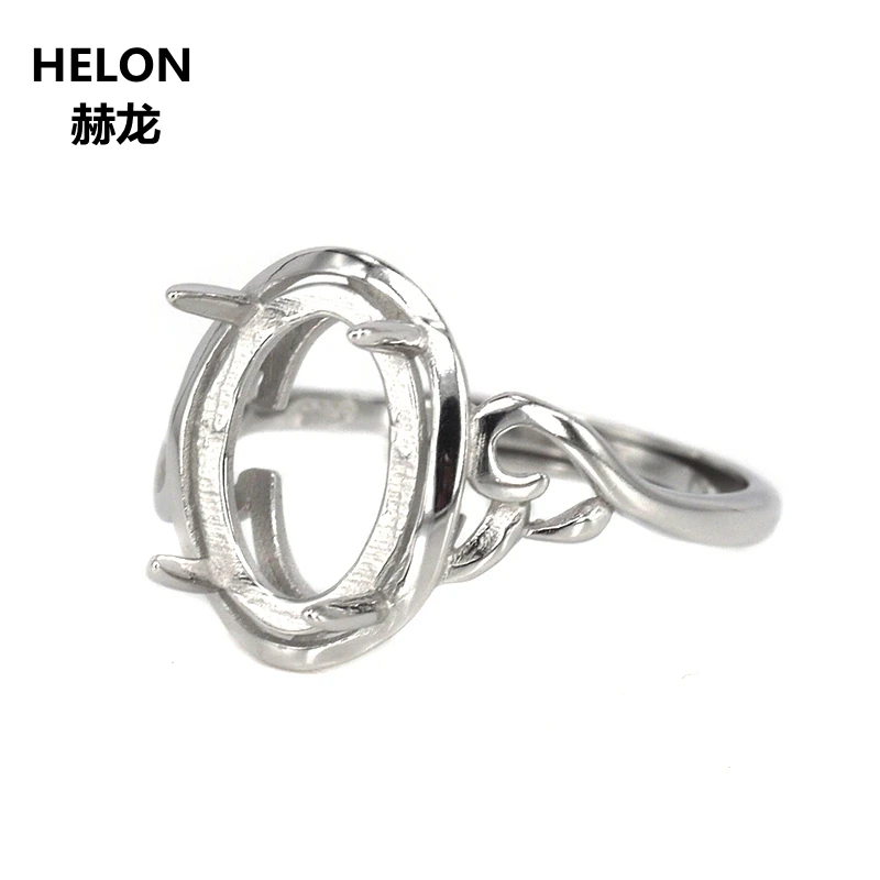 

925 Sterling Silver Engagement Wedding Ring Women 9x12mm Oval Cabochon Semi Mount Ring Fine Jewelry Setting 10pcs/lot Wholesale
